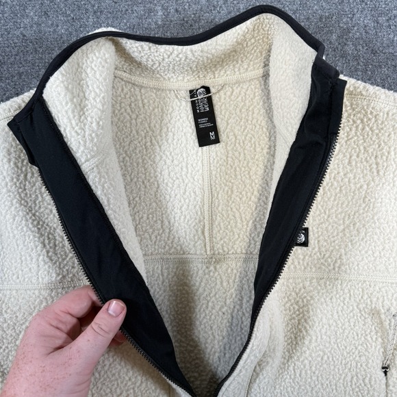 Mountain Hardwear HiCamp‎ Fleece Jacket Womens Medium Cream White Long Full Zip - Picture 5 of 11